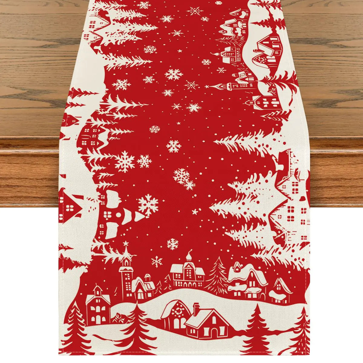 Seasonal Snowflake Table Runner 13x36 Inch